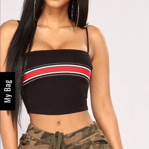 Black and red crop top